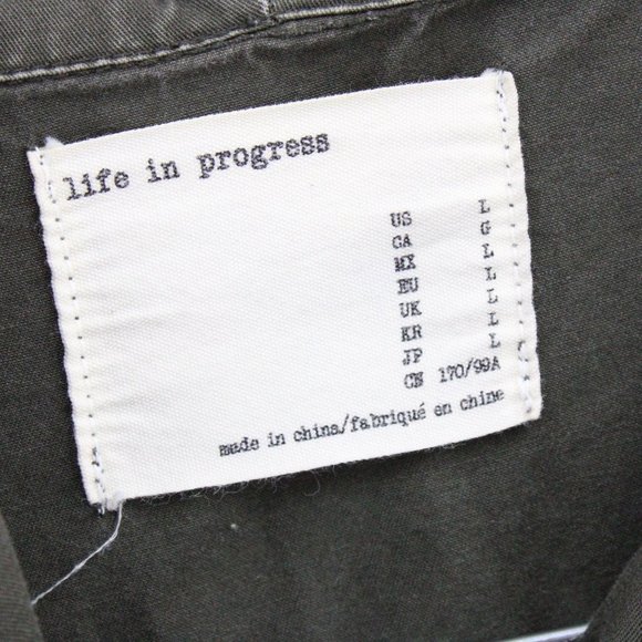 Life In Progress Military Jacket Womens Brown Full Zip MultiPocket Size Large L - Picture 6 of 9